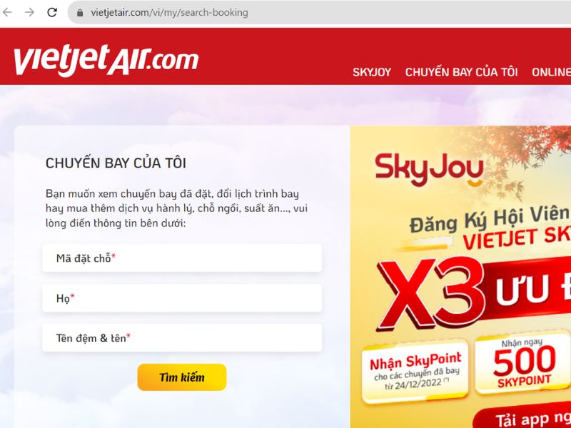 đổi chuyến bay vietjet