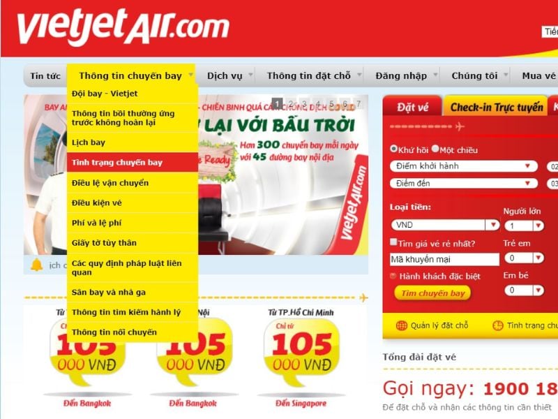 đổi chuyến bay vietjet