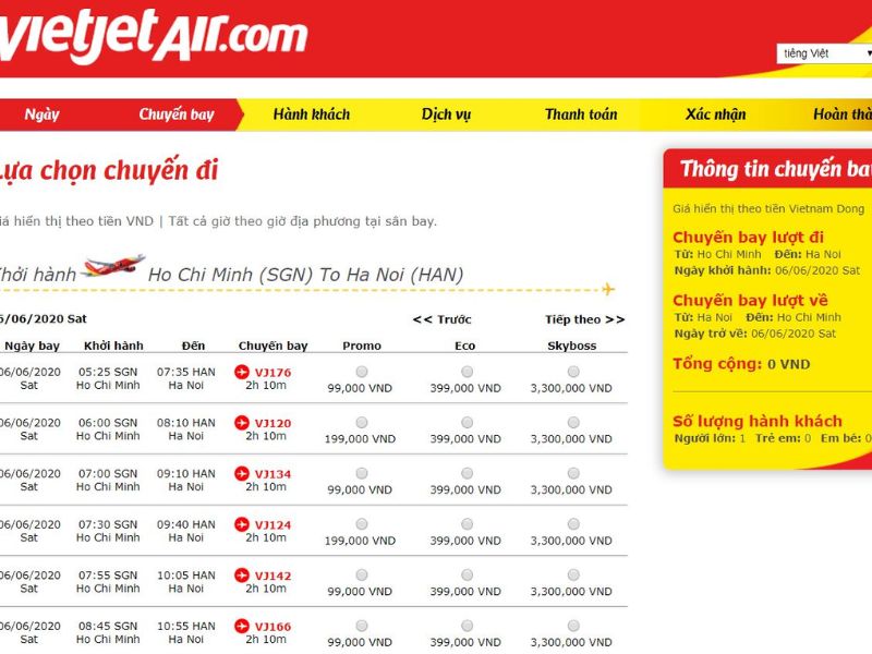 hoàn vé máy bay vietjet